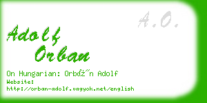 adolf orban business card